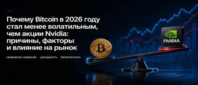 Bitcoin против Nvidia: почему волатильность BTC в 2026 году оказалась ниже Bitcoin против Nvidia: почему волатильность BTC в 2026 году оказалась ниже