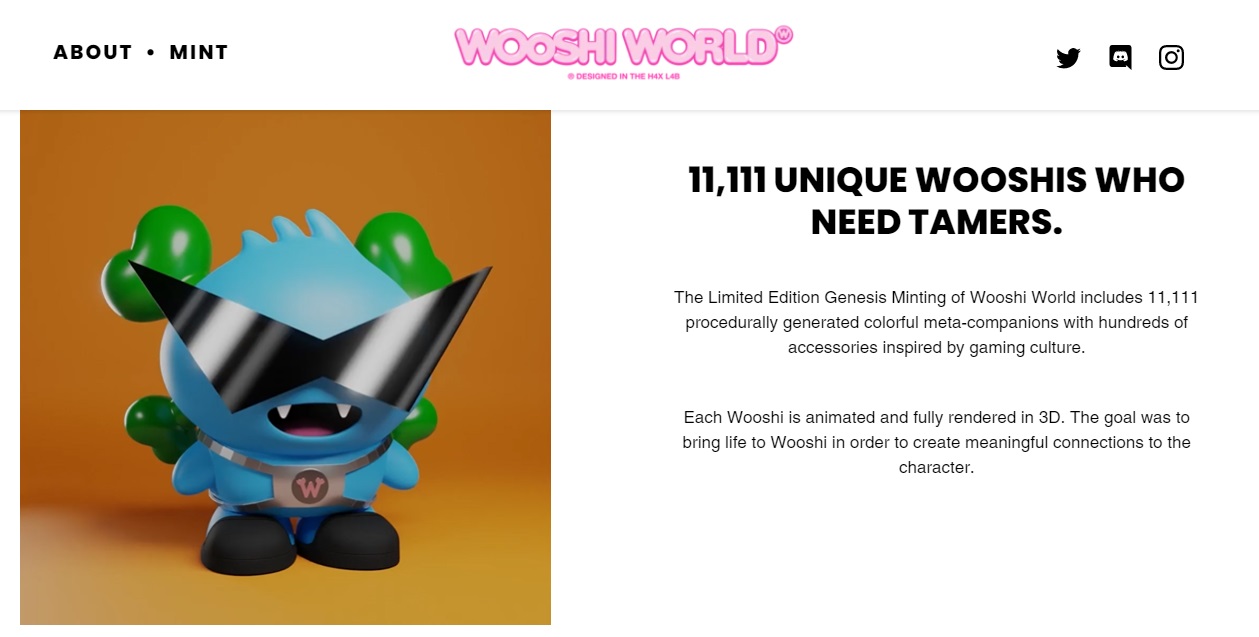 Wooshi World Collection of new nfts
