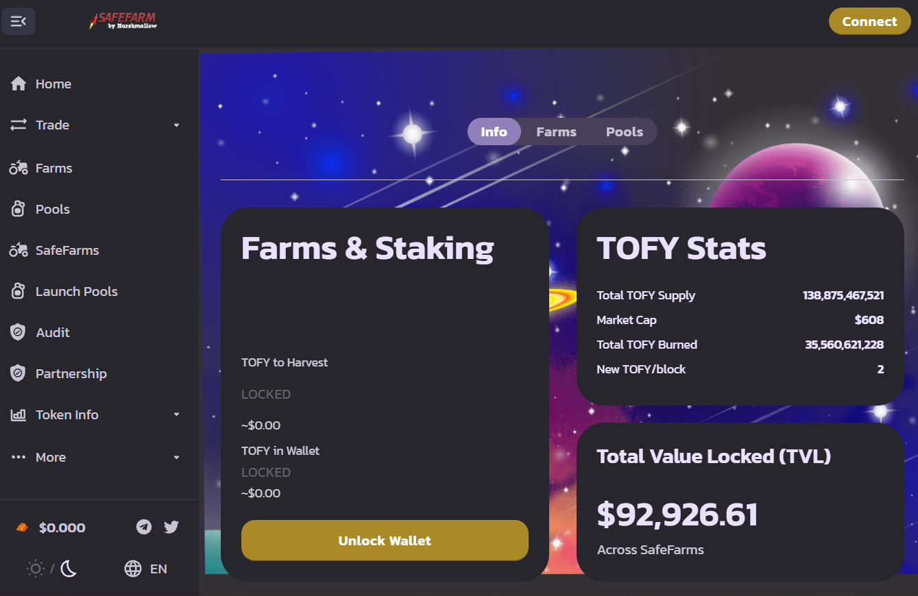 TOFFEE SAFEFARM dapp for token management