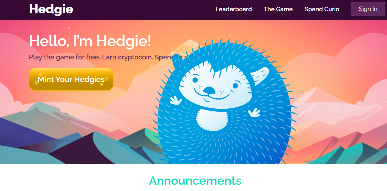 дапп Ethereum hedgie