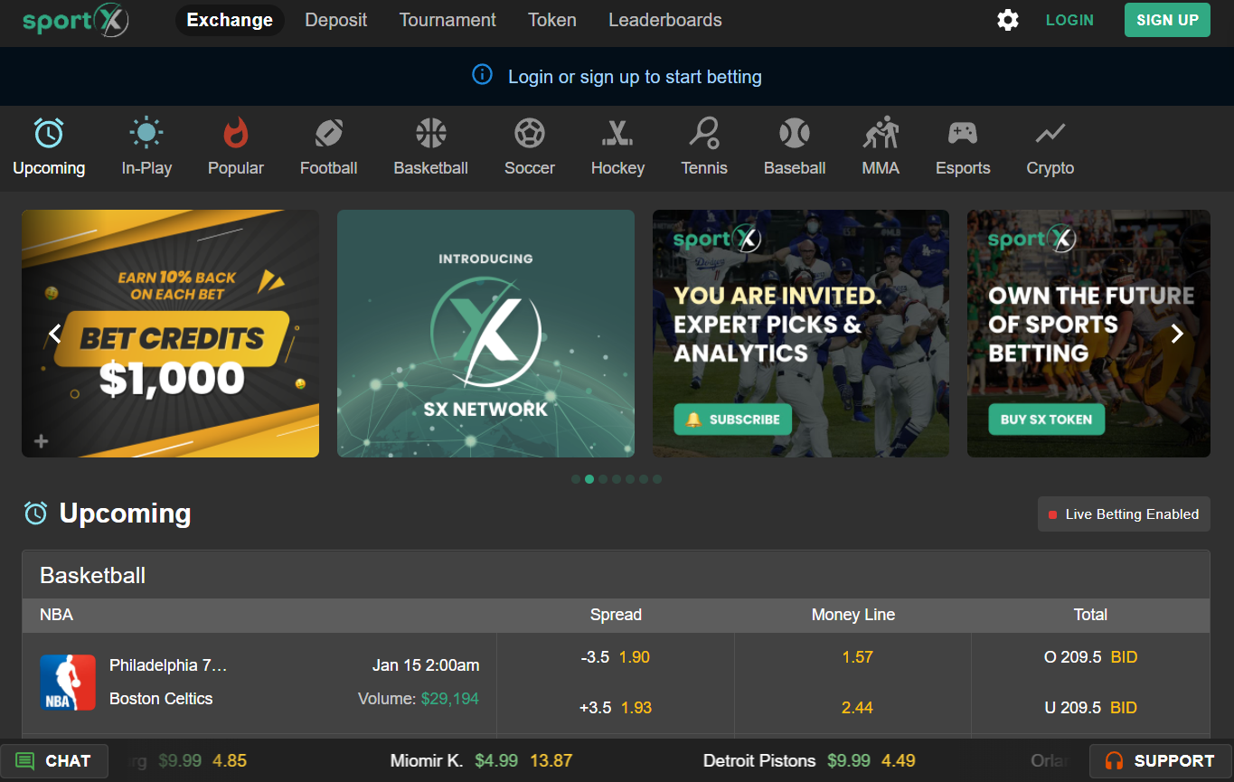 SportX ETH dapp