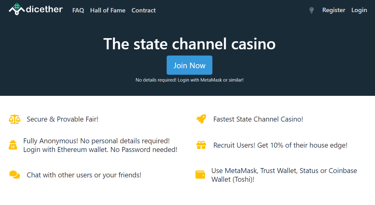 Dicether ETH Dapp