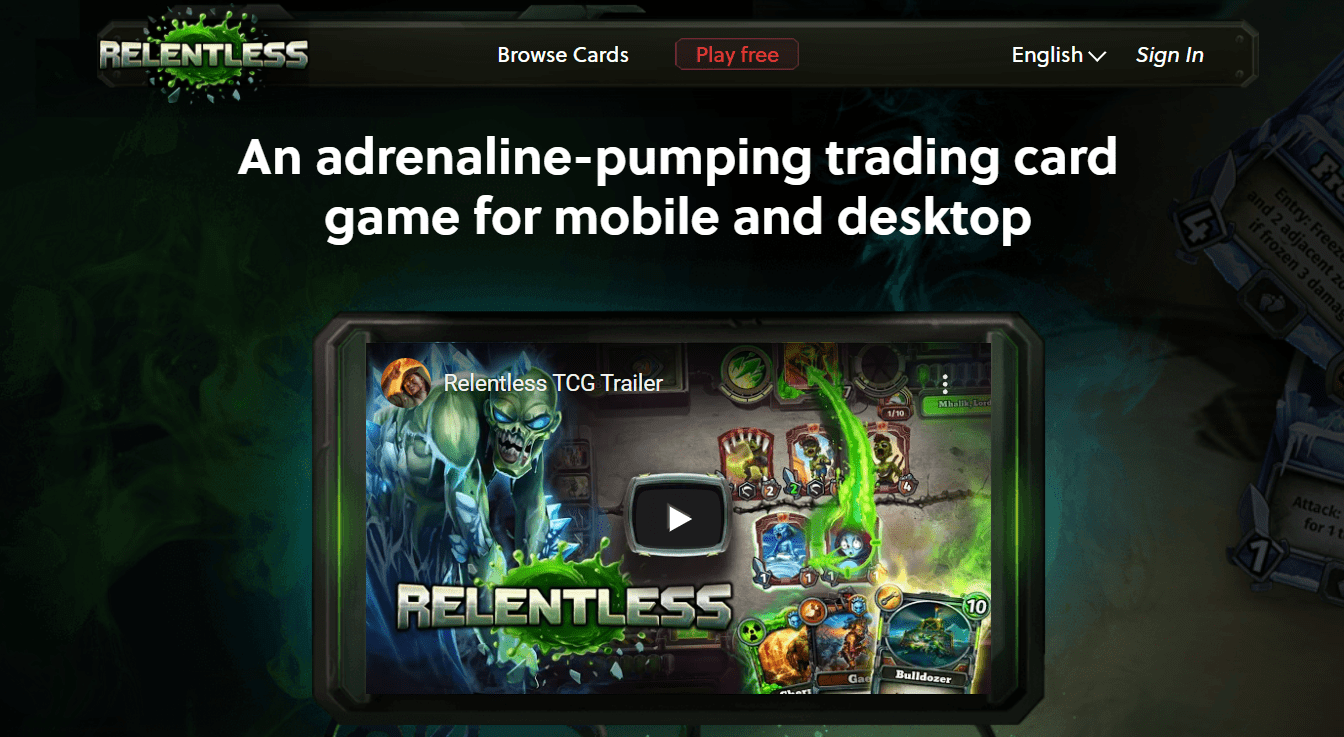 Relentless TCG (BETA) dapp