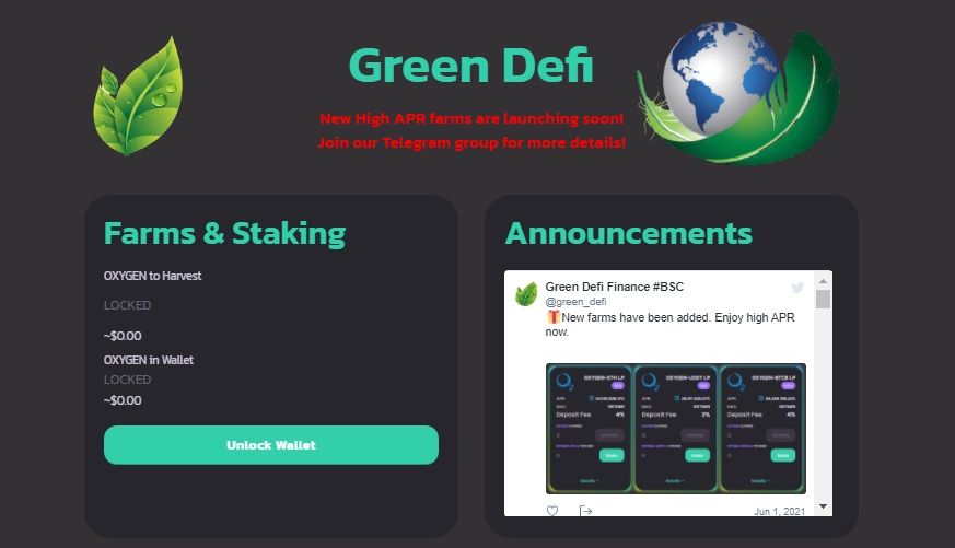 Green Defi bsc - dapp.expert