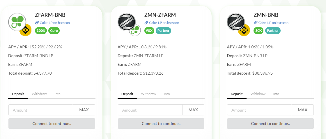 ZFARM BSC DEFI - dapp.expert