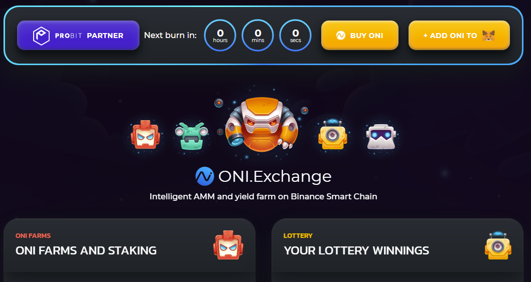 ONI Exchange BSC - dapp.expert