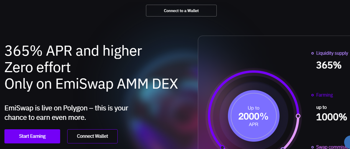 Emiswap Defi ethereum - dapp.expert