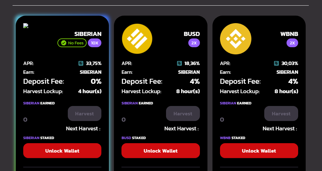 SiberianSwap farming bsc - dapp.expert