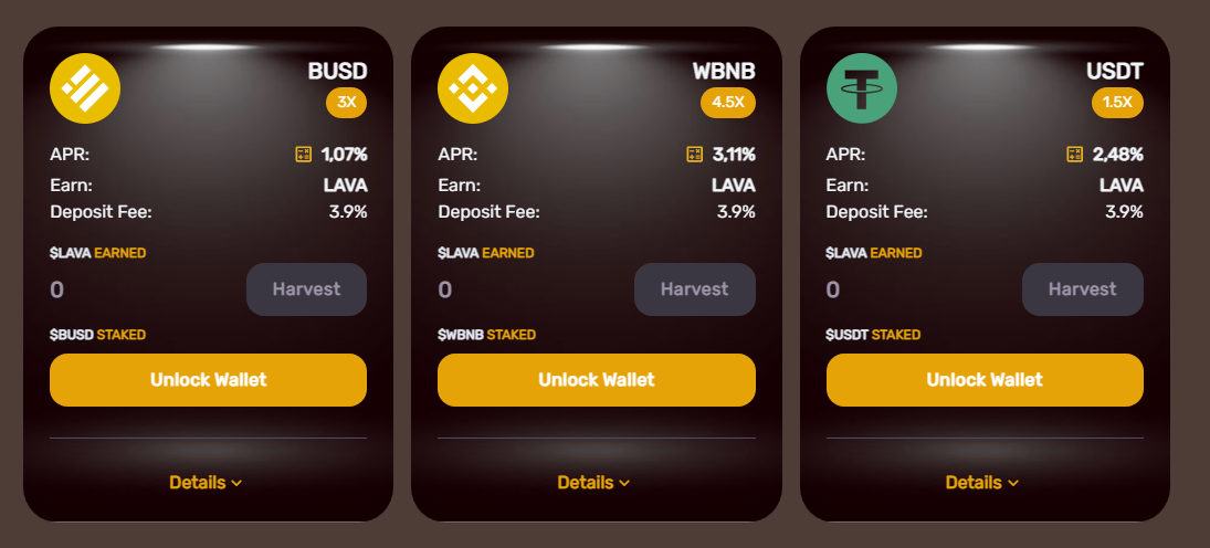 LavaCake Finance farming bsc - dapp.expert