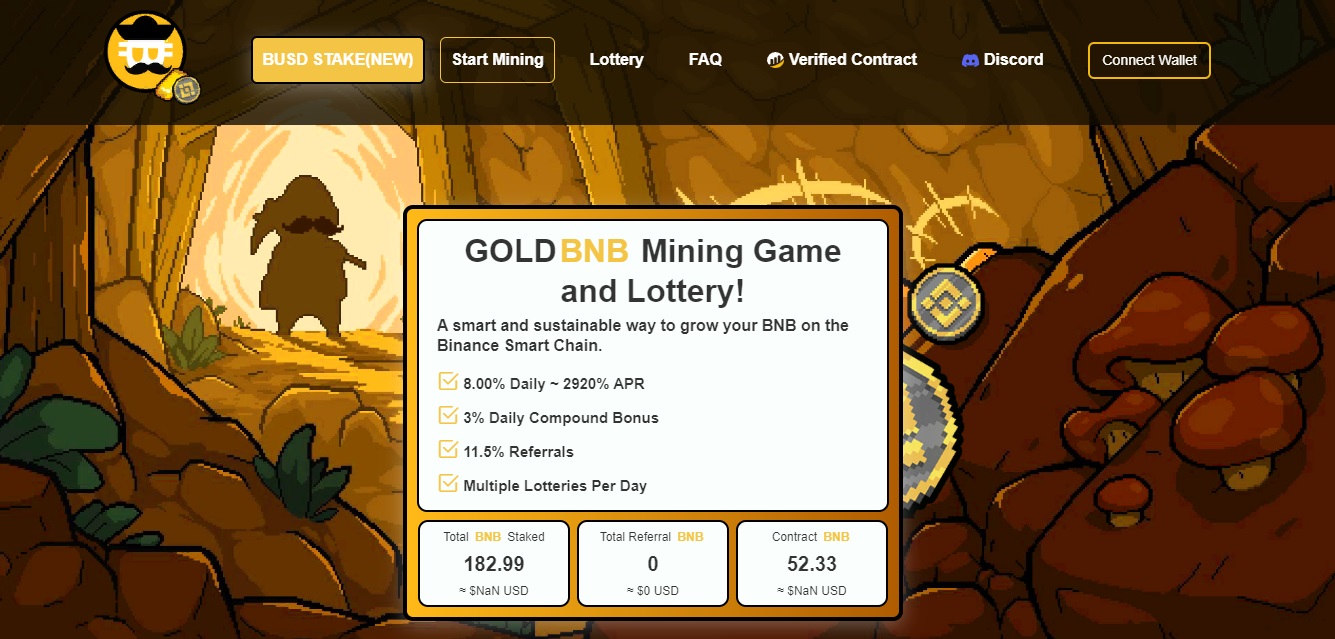 GOLDBNB Mining Game - dapp.expert