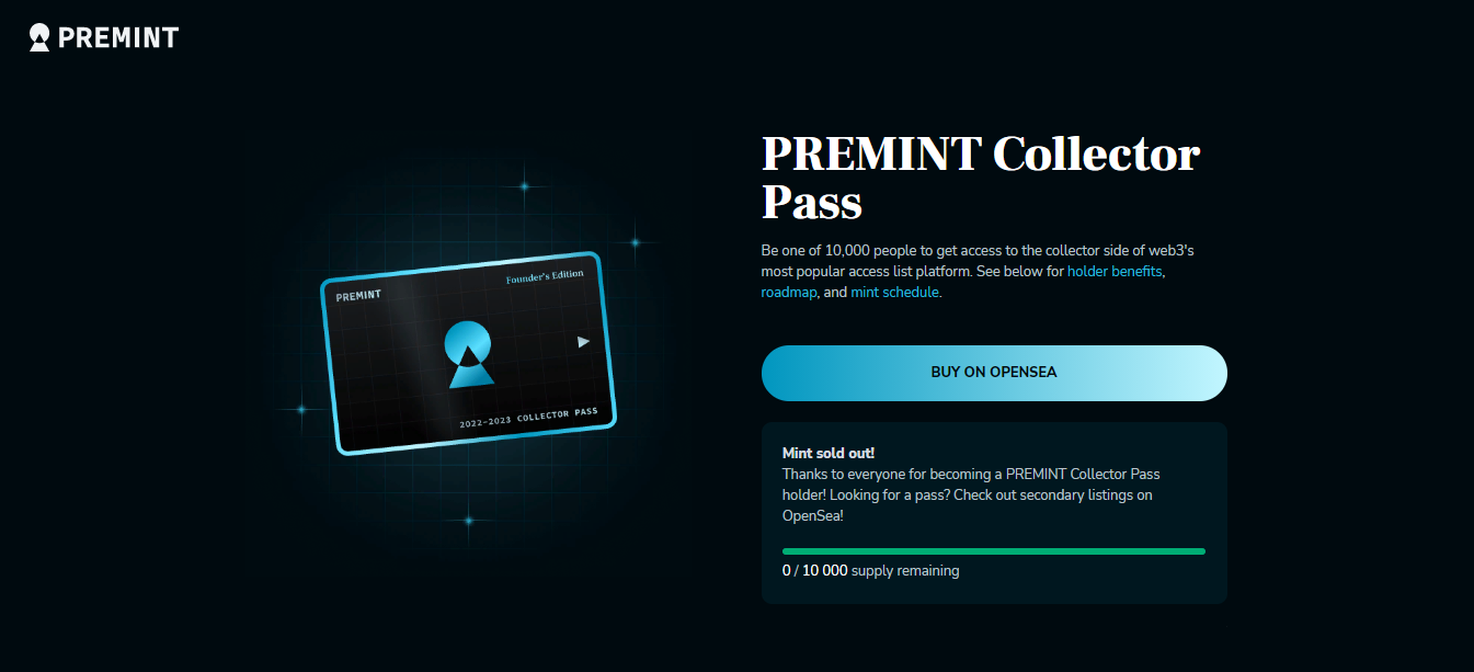 PREMINT Collector Pass - dapp.expert