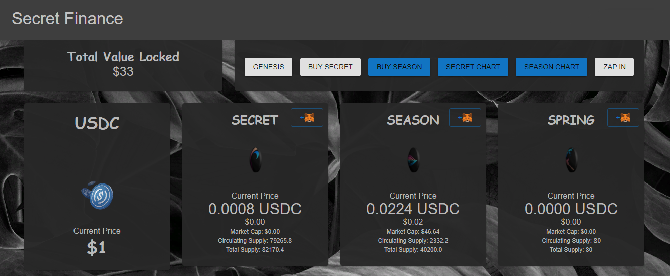 Secret Finance Secret Finance - dapp.expert