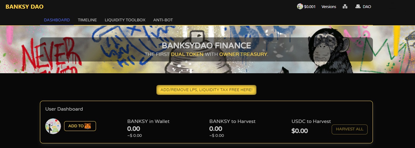 BanksyDAO Finance BanksyDAO Finance - dapp.expert