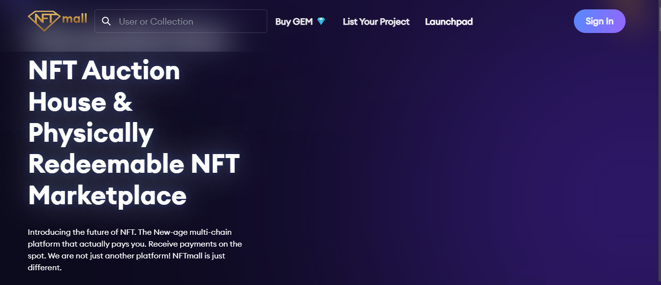 NFTmall - протокол для работы с NFT предметами