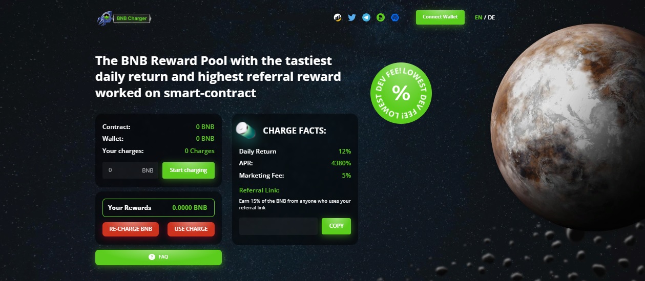 BNB Charger - фиксированный ежедневный доход