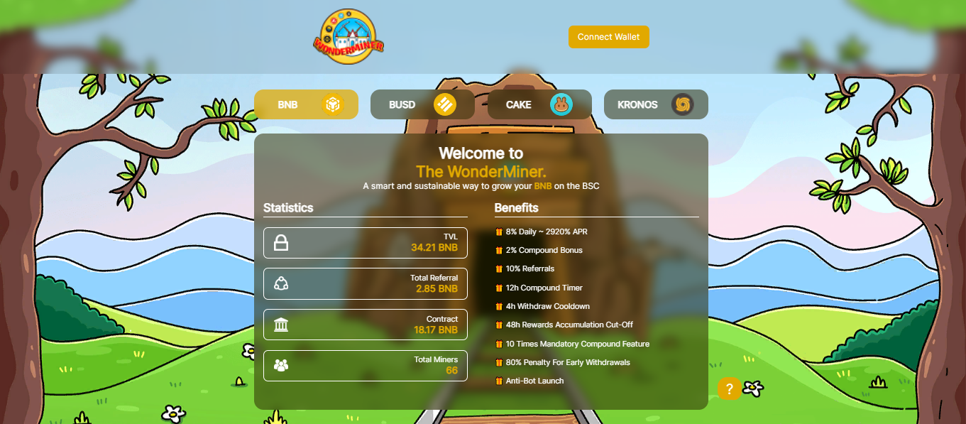 WONDERMINER BSC WONDERMINER BSC - приложение с постоянным доходом на BNB Chain