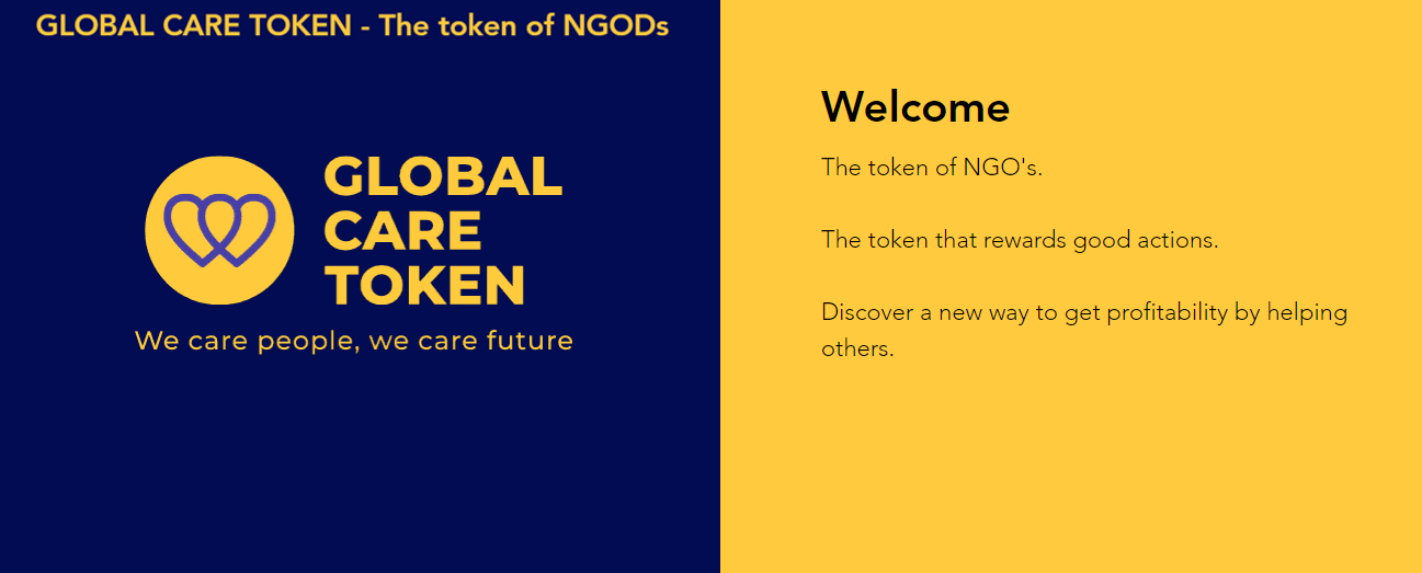 Global Care Token - different functions for working with crypto assets