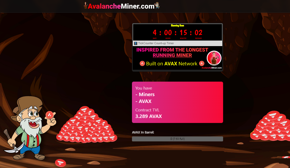 Avalanche Miner - инвестиционный проект на блокчейне для постоянного заработка токенов