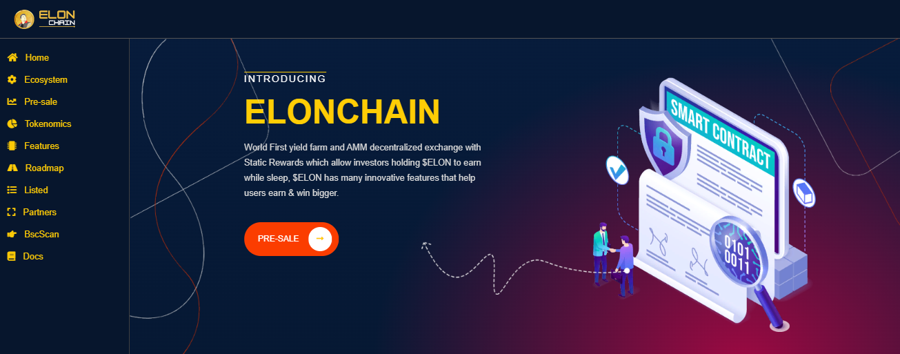 ElonChain - a decentralized platform for earning tokens