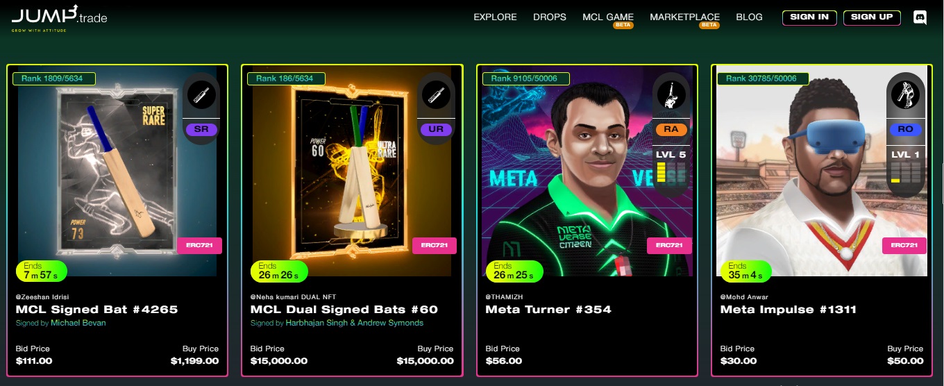 Jump.trade - a game project with NFT store