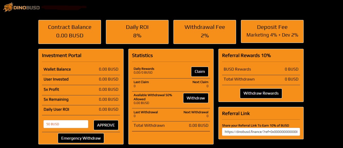 DinoBusd - проект на блокчейне с фиксированными выплатами