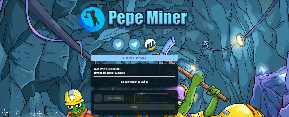 Pepe Miner - получайте ежедневные награды через майнинг, а также реферальные бонусы