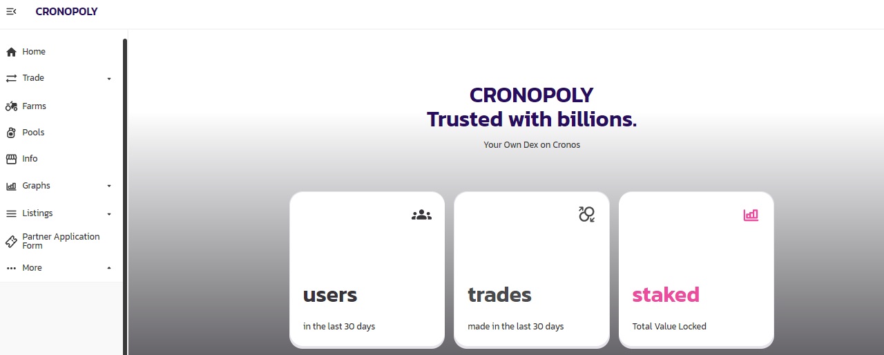 Cronopoly DEX - площадка для заработка высоких наград на блокчейне