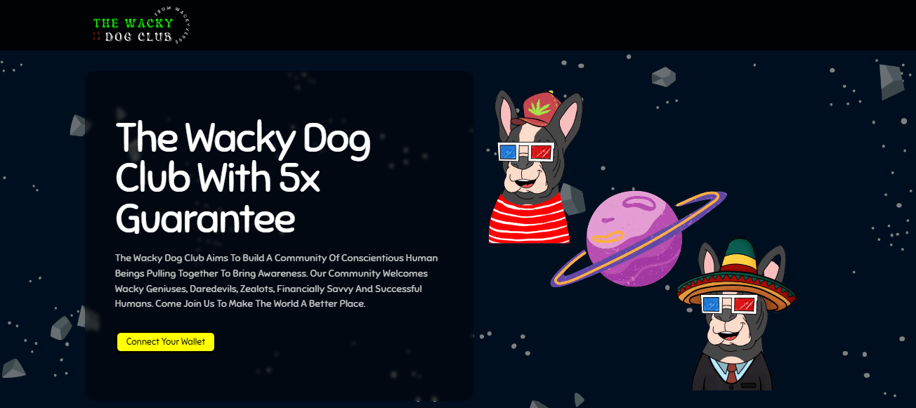 The Wacky Dog Club The Wacky Dog Club - коллекционное издание на блокчейне с NFT