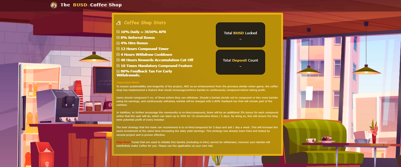 The BUSD Coffee Shop - an opportunity to earn income through mining