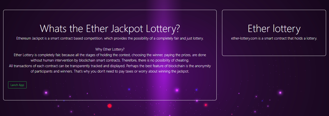 Ethereum Jackpot - честная игра на блокчейне