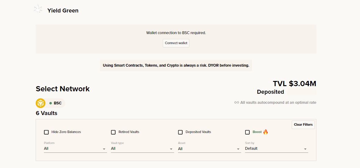 Yield Green - a yield optimizer in reliable network
