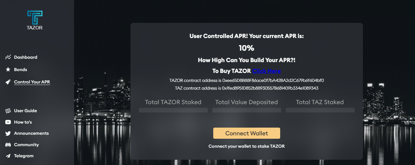 Tazor Finance - a blockchain project for working with tokens