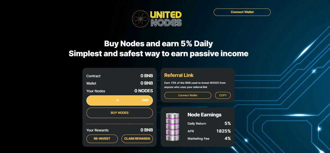 United Nodes - ежедневный доход на блокчейне