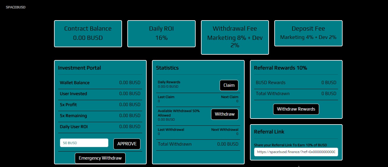 SpaceBusd - бизнес-портфель для заработка токенов на блокчейне