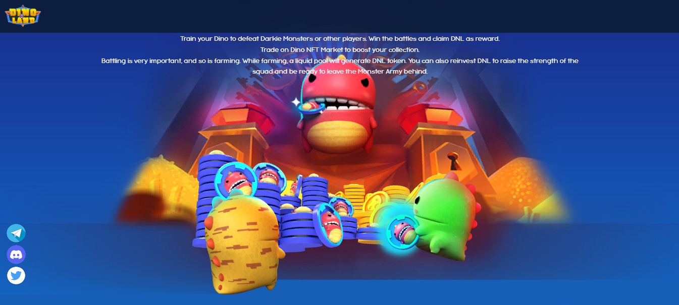 Dinoland - игровой проект с динозаврами для участия в битвах и заработка