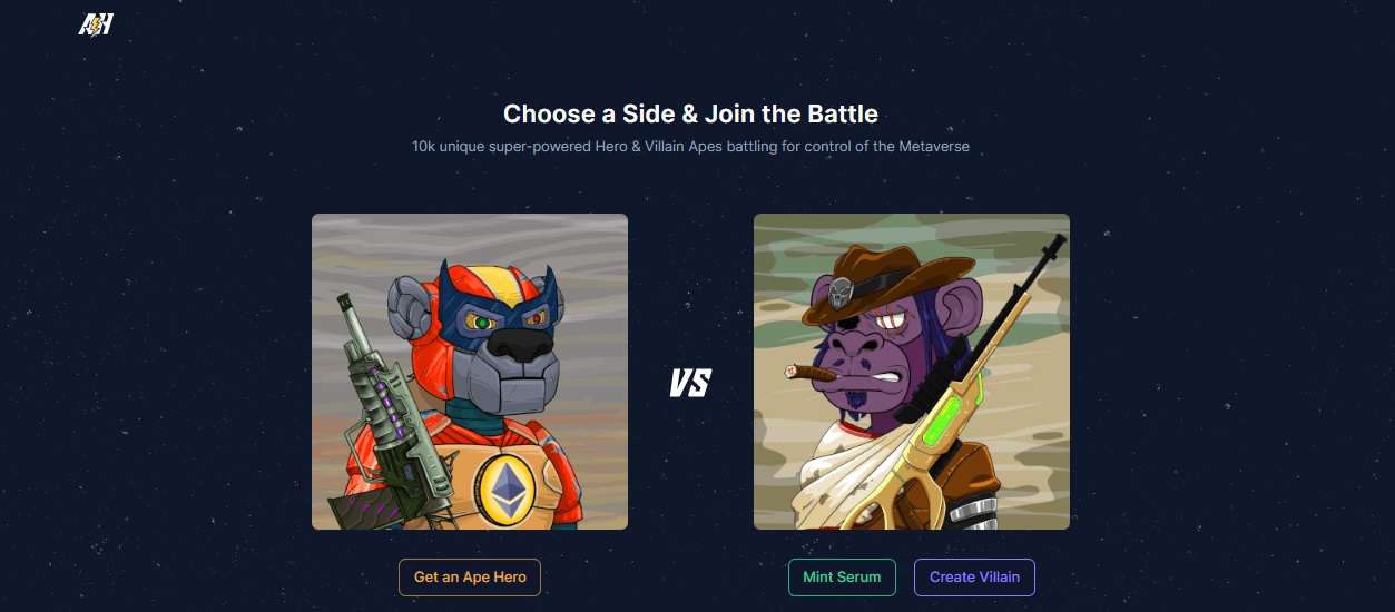 Ape Heroes - NFT platform with different opportunities for earning