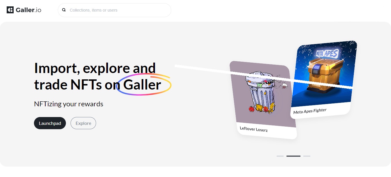Galler - торговая площадка на блокчейне для работы с NFT
