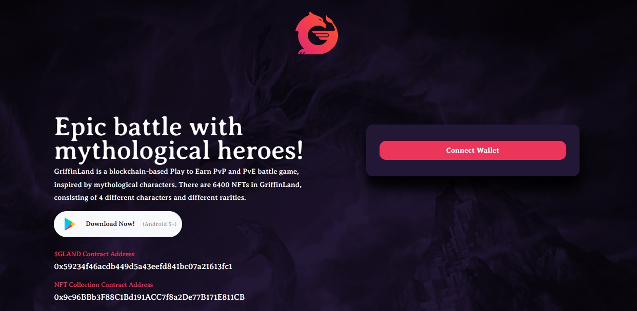 Griffin Land - a game with characters on the blockchain