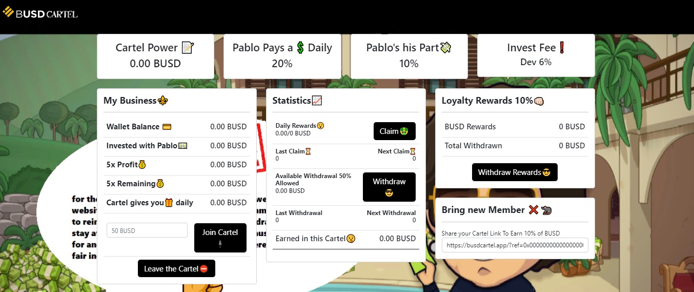 BUSD CARTEL - an exchange for constant earnings of rewards