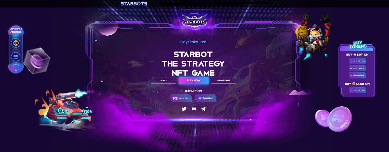 Starbots - a blockchain game with tokens, NFTs and other rewards