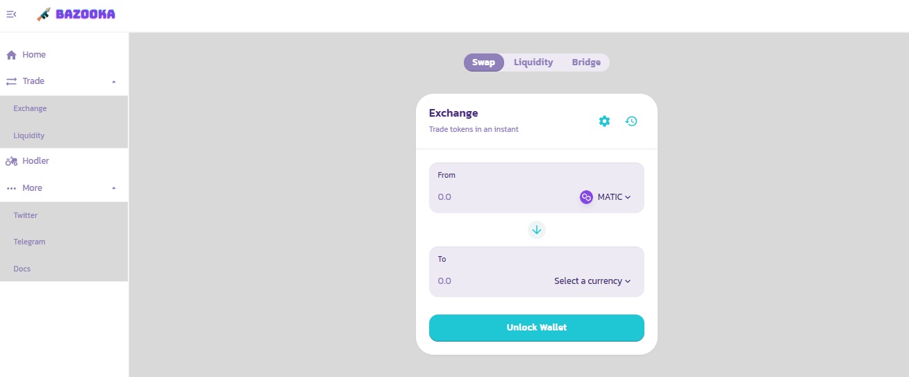 Bazooka - exchange on the blockchain with favorable conditions