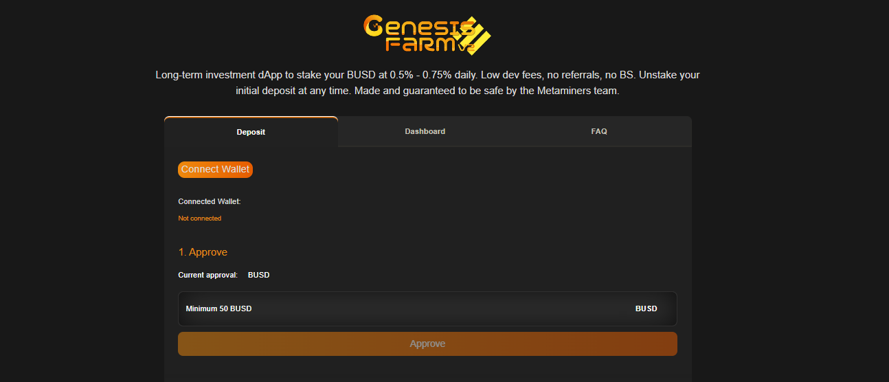 Genesis Farm BUSD V2 Genesis Farm BUSD V2 - программа для постоянного дохода