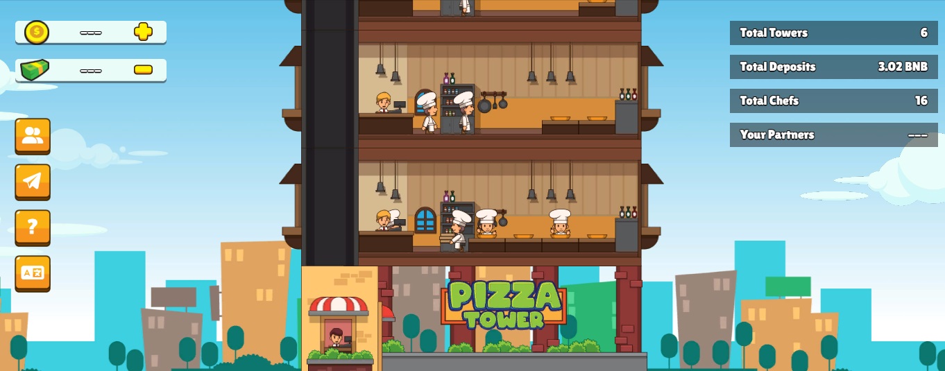 Pizza Tower - a platform for earning tokens through the creation of pizzerias