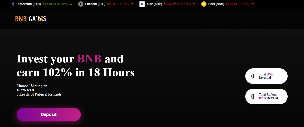 BNB GAINS - инвестиционная программа для заработка