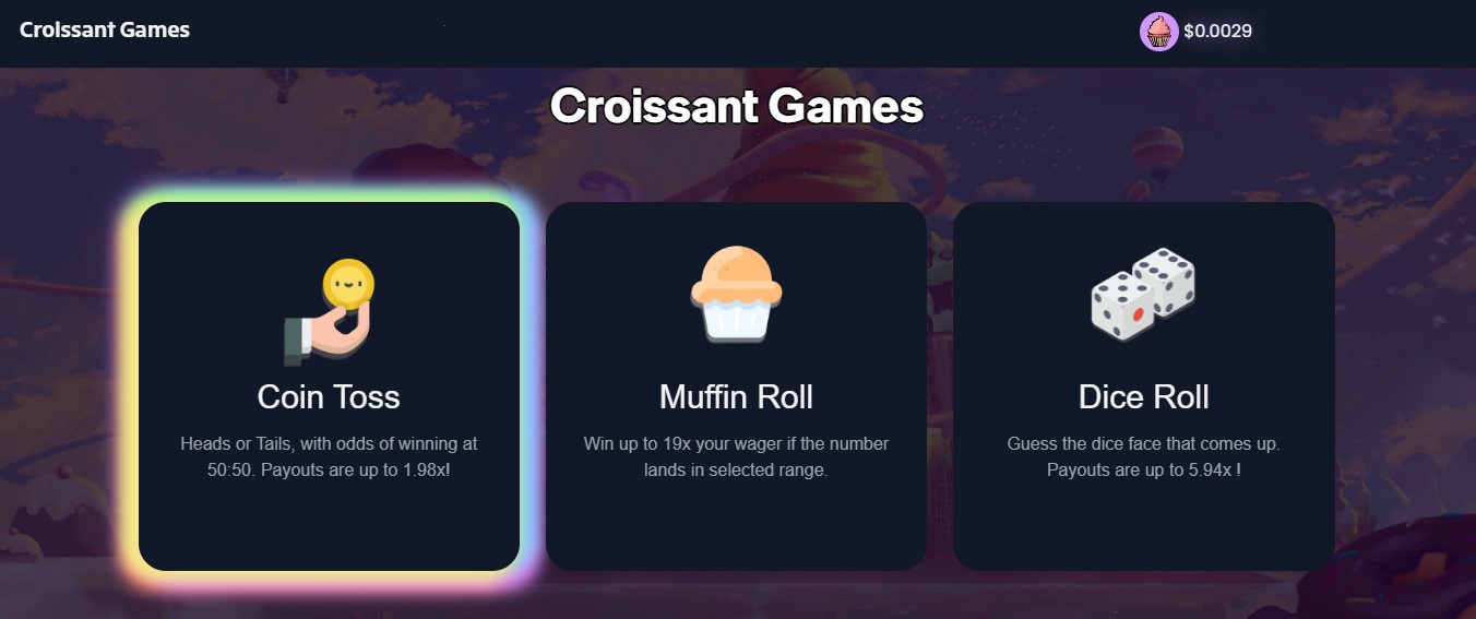 Croissant Games (Polygon) - various games on the blockchain