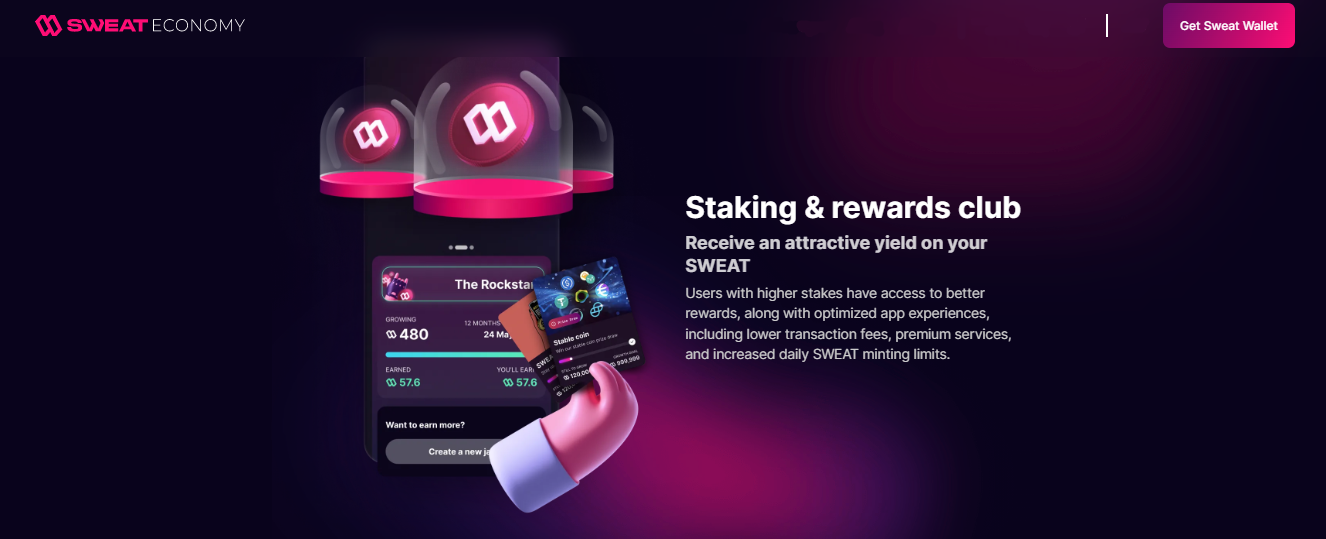 Sweat Wallet - rewards in the form of tokens for an active lifestyle