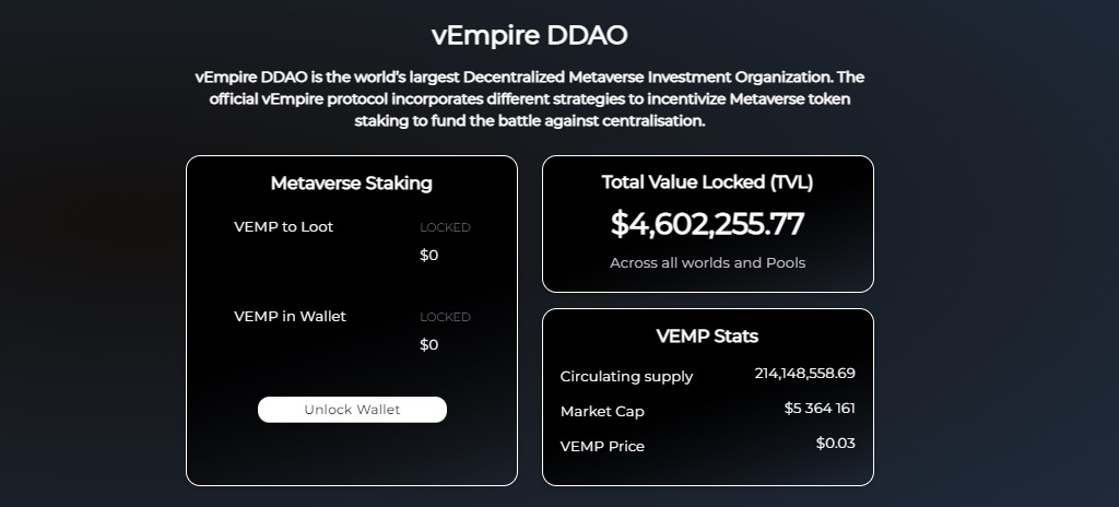 vEmpire DDAO - a game project with different tools