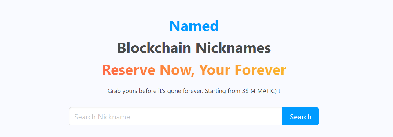 Named - Blockchain Nicknames: создавайте удобные имена