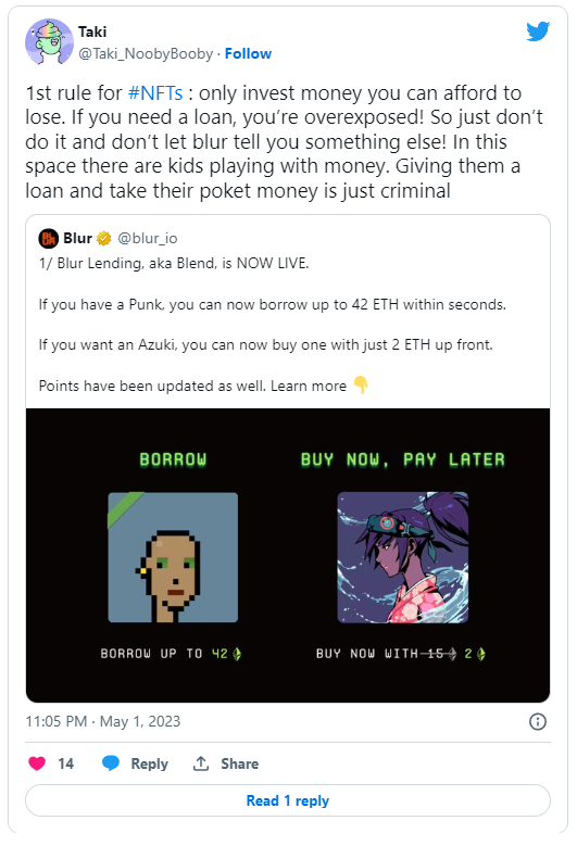 The Blur NFT lending protocol elicits a range of responses within the community - news