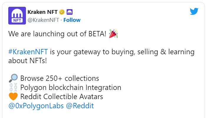 Kraken NFT Marketplace Introduces Ethereum, Solana, and Polygon Collection Support Upon Launch - news
